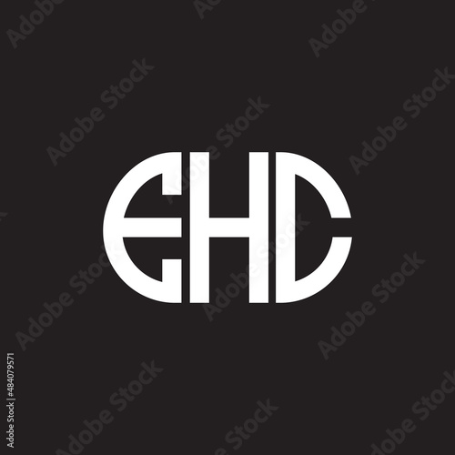 EHC letter logo design on black background. EHC creative initials letter logo concept. EHC letter design.