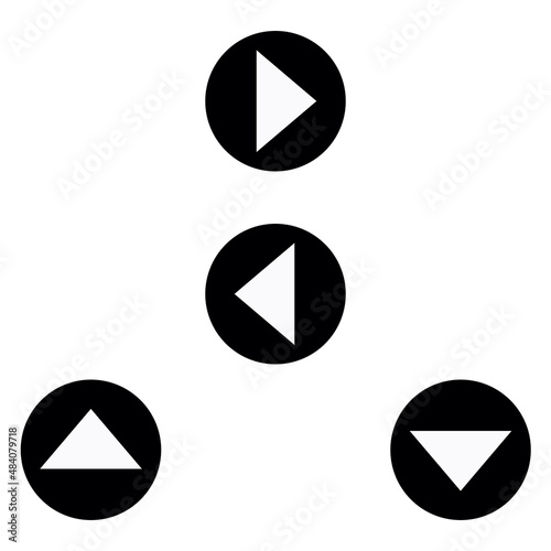 Play icon set design - Dotes button web arrow music 