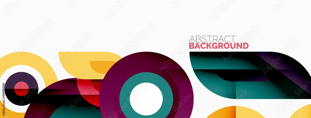 Fototapeta premium Rings and circles geometric abstract background for wallpaper, banner, backdrop