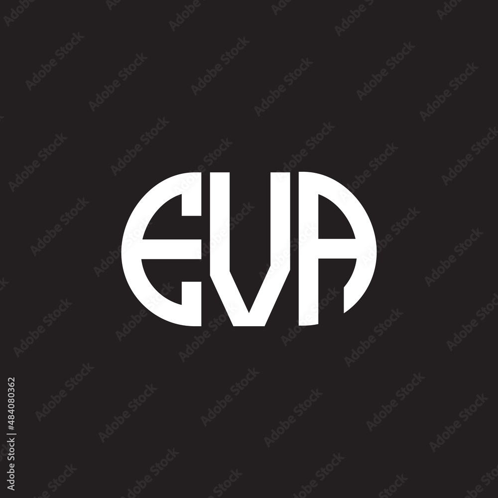 EVA letter logo design on black background. EVA creative initials letter logo concept. EVA letter design. EVA letter logo design on black background. EVA creative initials letter logo concept. EVA letter design.