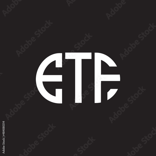 ETF letter logo design on black background. ETF creative initials letter logo concept. ETF letter design.