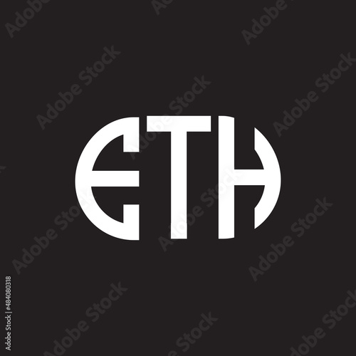 ETH letter logo design on black background. ETH creative initials letter logo concept. ETH letter design.