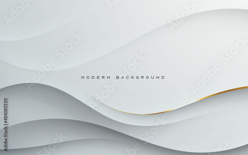 Dynamic wavy light gold and shadow gray background