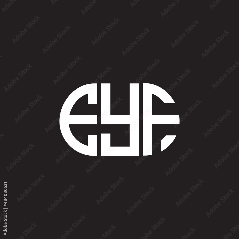 EYF letter logo design on black background. EYF creative initials letter logo concept. EYF letter design. EYF letter logo design on black background. EYF creative initials letter logo concept. EYF letter design.
