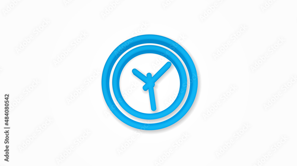 clock 3d realistic line icon. Vector top view illustration. color pictogram isolated on white background clock 3d realistic line icon. Vector top view illustration. color pictogram isolated on white background