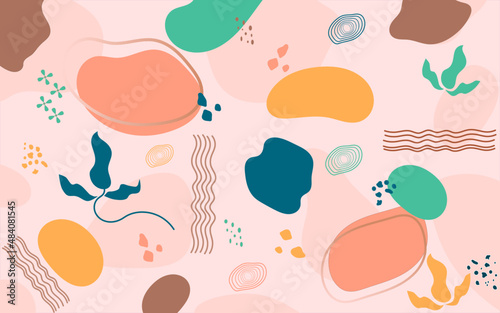 Abstract Organic Shapes Background Free Vector, Minimal Element Design Assets For Your Graphic Products