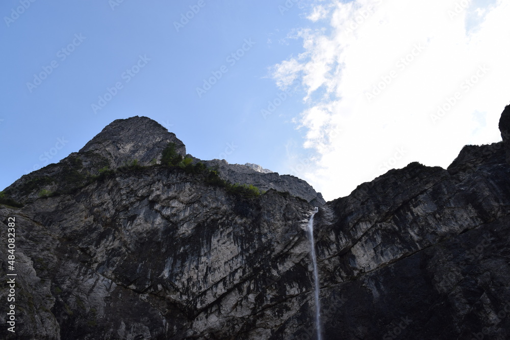 High mountain waterfall