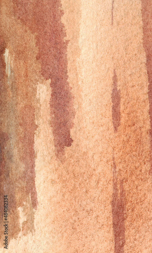 Brown abstract background. Vertical. Hand drawn in watercolor. Can be used for covers, banners, posters.