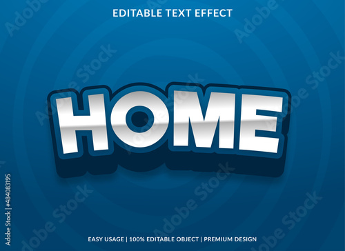 home editable text effect template with abstract and abstract style use for business logo and brand