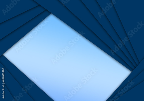 Abstract blue layers background. 