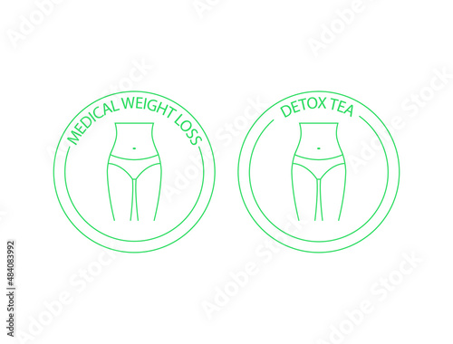 Medical weight loss and detox tea icon vector illustration 