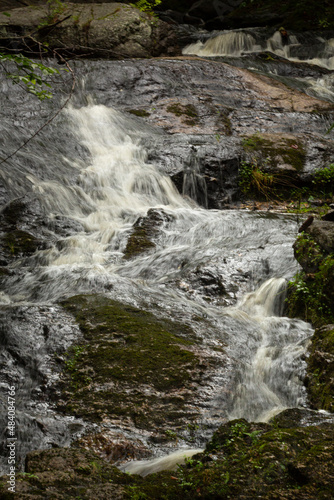 Closeup of Kidder Falls in Sunapee  New Hampshire.