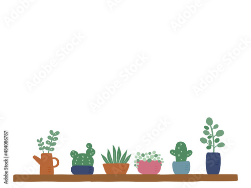 かわいいボタニカル観葉植物セット／手描きイラスト
