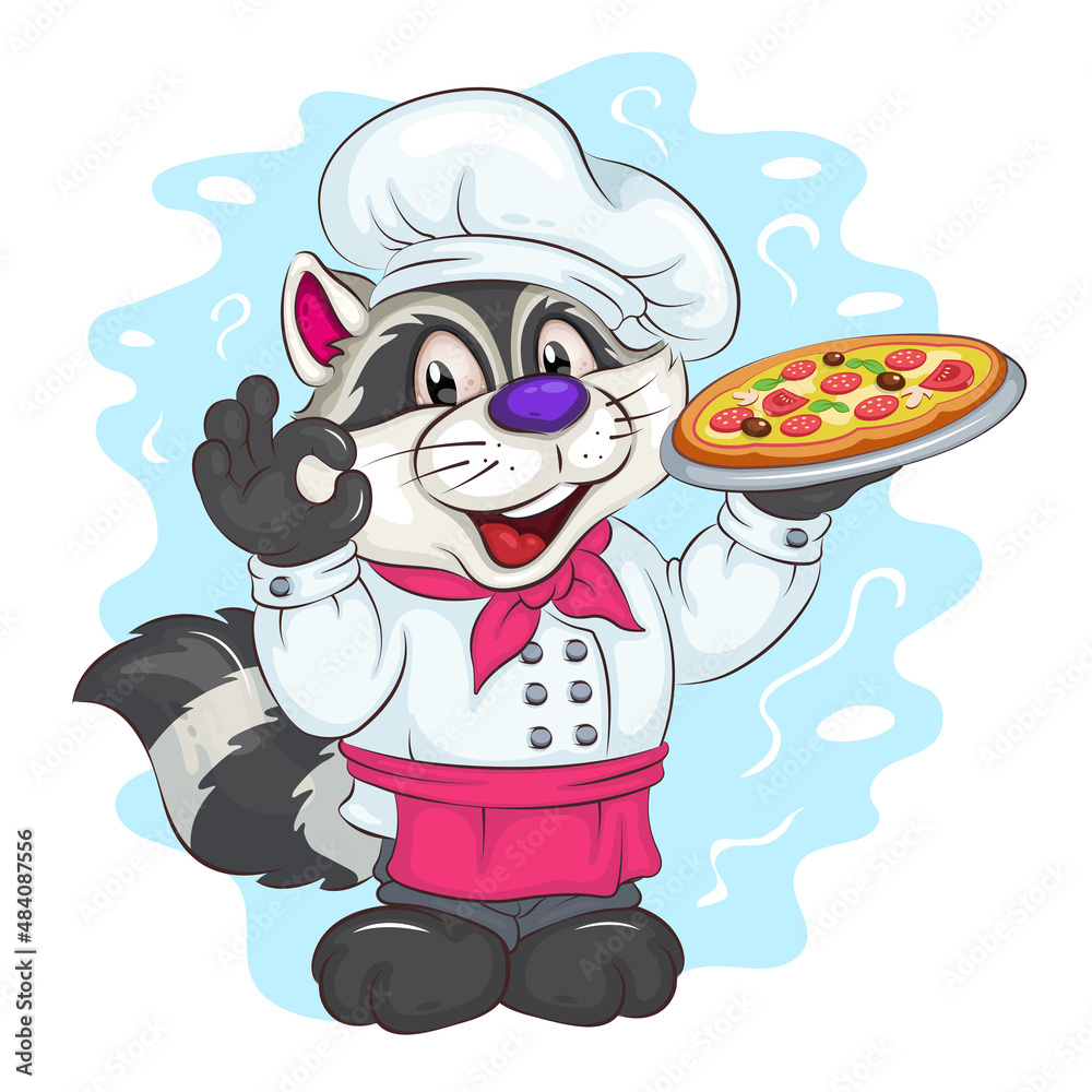 Cartoon Chef Raccoon. T-Shirt, PNG, SVG. Cartoon Chef Raccoon. T-Shirt, PNG, SVG.