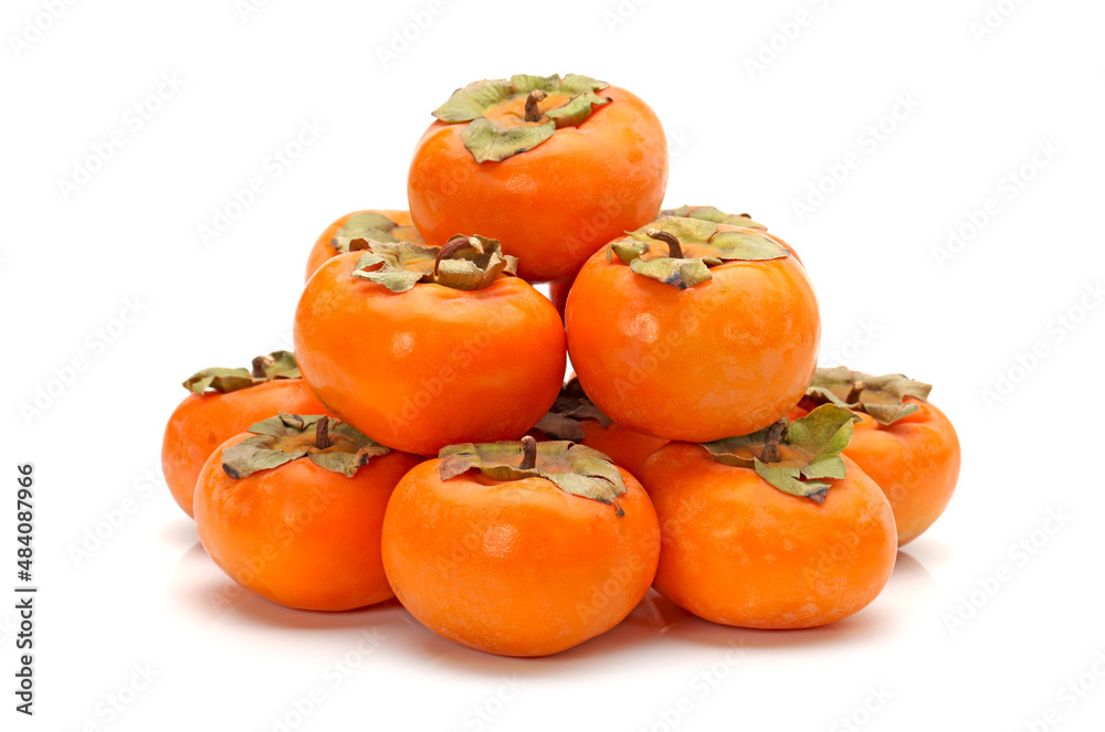 persimmon on a white background persimmon on a white background