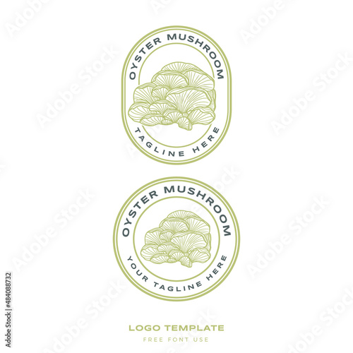 oyster mushroom logo in premium hand drawn vector