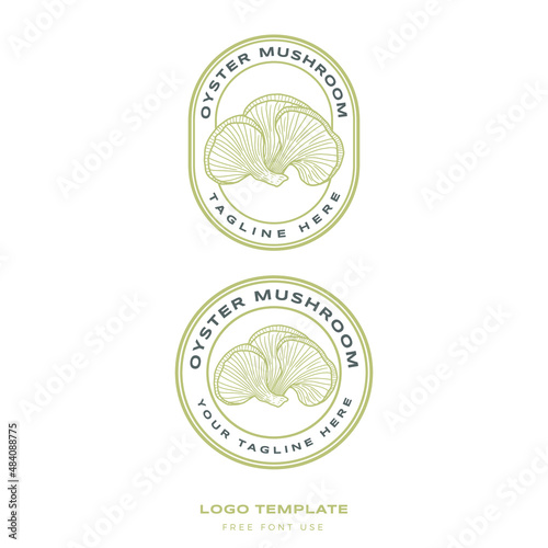oyster mushroom logo in premium hand drawn vector