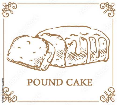 パウンドケーキ 手書き風スイーツ ベクターイラスト素材 Stock Vector Adobe Stock