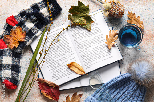 book, cup of tea, warm sock...