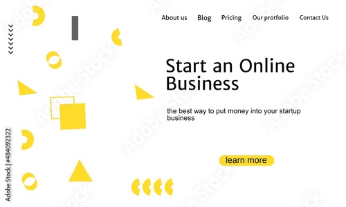 Vector illustration concept with universal abstract shapes, text for website design and development, application, responsive, programming, seo, maintenance, banner. Landing page templates.