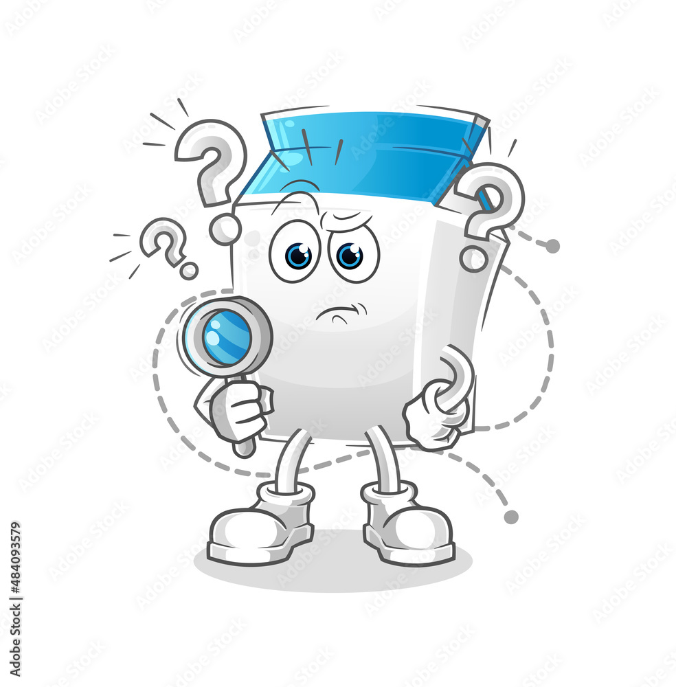 milk searching illustration. character vector