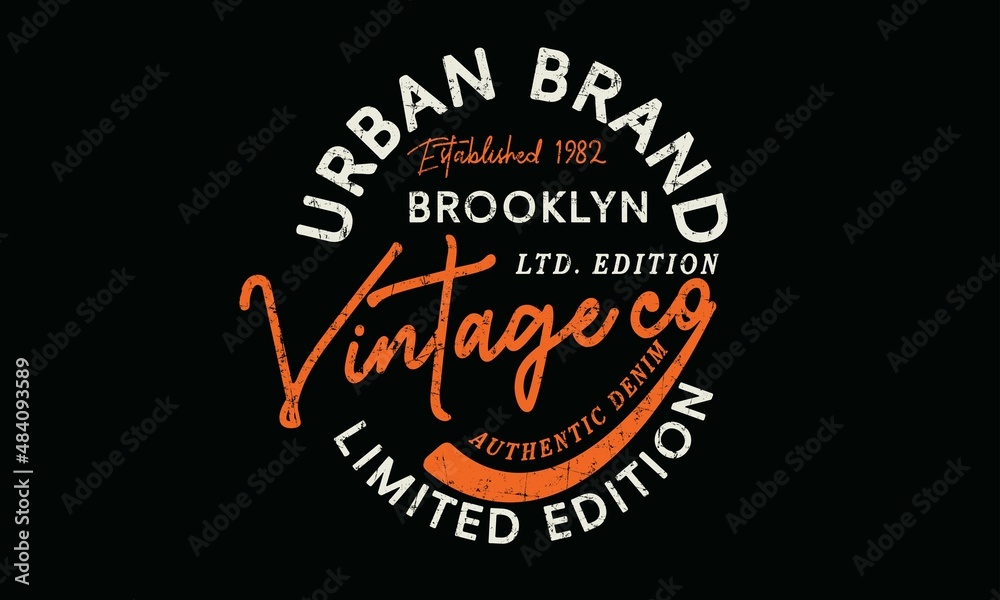Urban brand Brooklyn Superior Original  typography for t-shirt print. Apparel fashion design Chest Artwork