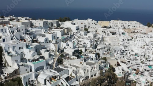 Picturesque Village of Imerovigli in Santorini - Aerial Shot photo
