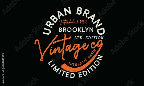 Urban brand Brooklyn Superior Original  typography for t-shirt print. Apparel fashion design Chest Artwork