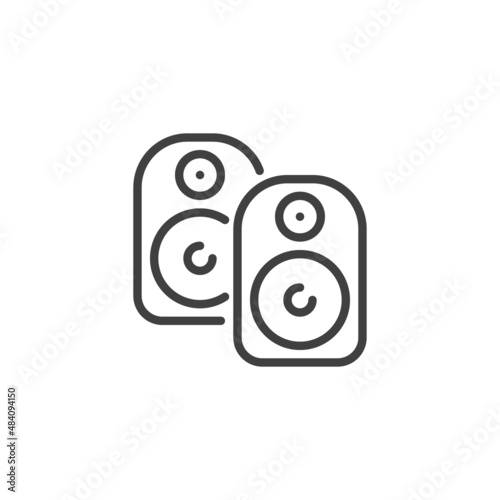 Computer speakers line icon