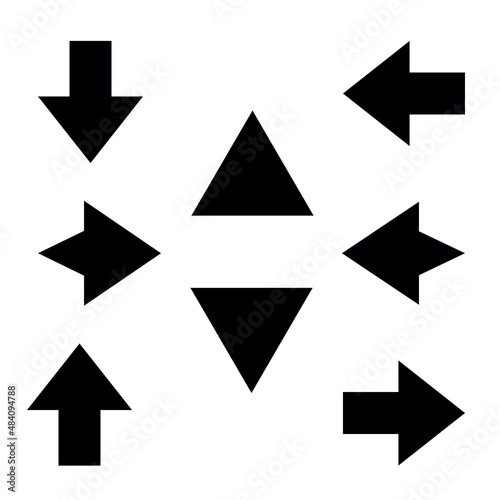 set of arrows - Pointer shape up down website banner red internet direction 