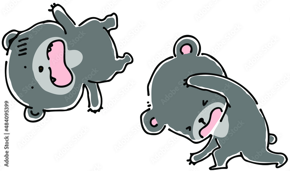 Obraz premium 黒熊を思い切り投げ飛ばす黒熊