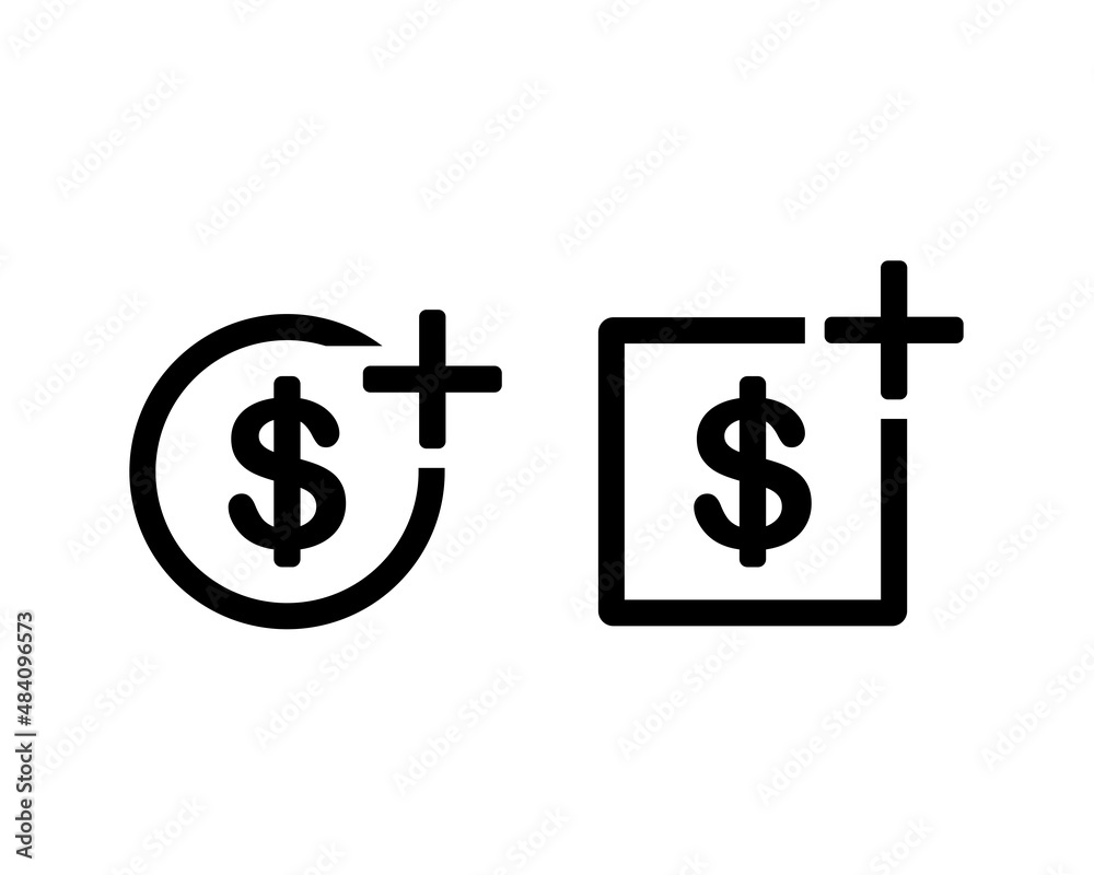 Obraz premium Dollar money with add icon. Vector illustration