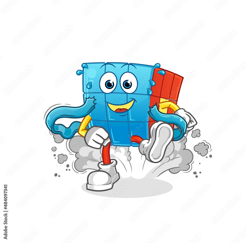 Rubik's Cube runner character. cartoon mascot vector