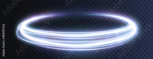 Light blue Twirl. Curve light effect of blue line. Luminous blue circle. Light blue pedistal, podium, platform, table. Vector PNG. Vector illustration