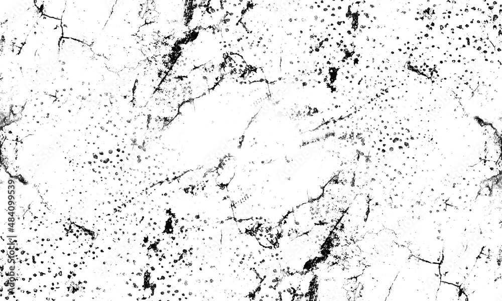 Abstract Black and White Illustration Background. Grunge Vintage Surface with Dirty Pattern in Cracks, Spots, Dots.