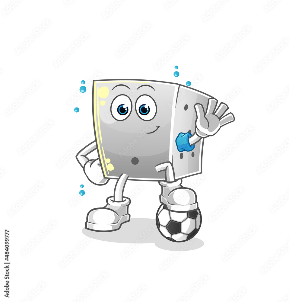 dice playing soccer illustration. character vector dice playing soccer illustration. character vector