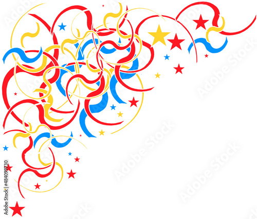 Star Party Streamers Vector Background