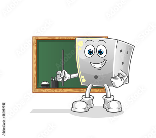 dice teacher vector. cartoon character
