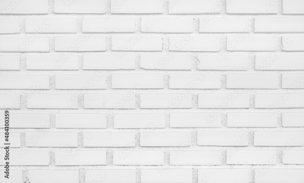 Naklejka premium White brick wall texture background for design art work.