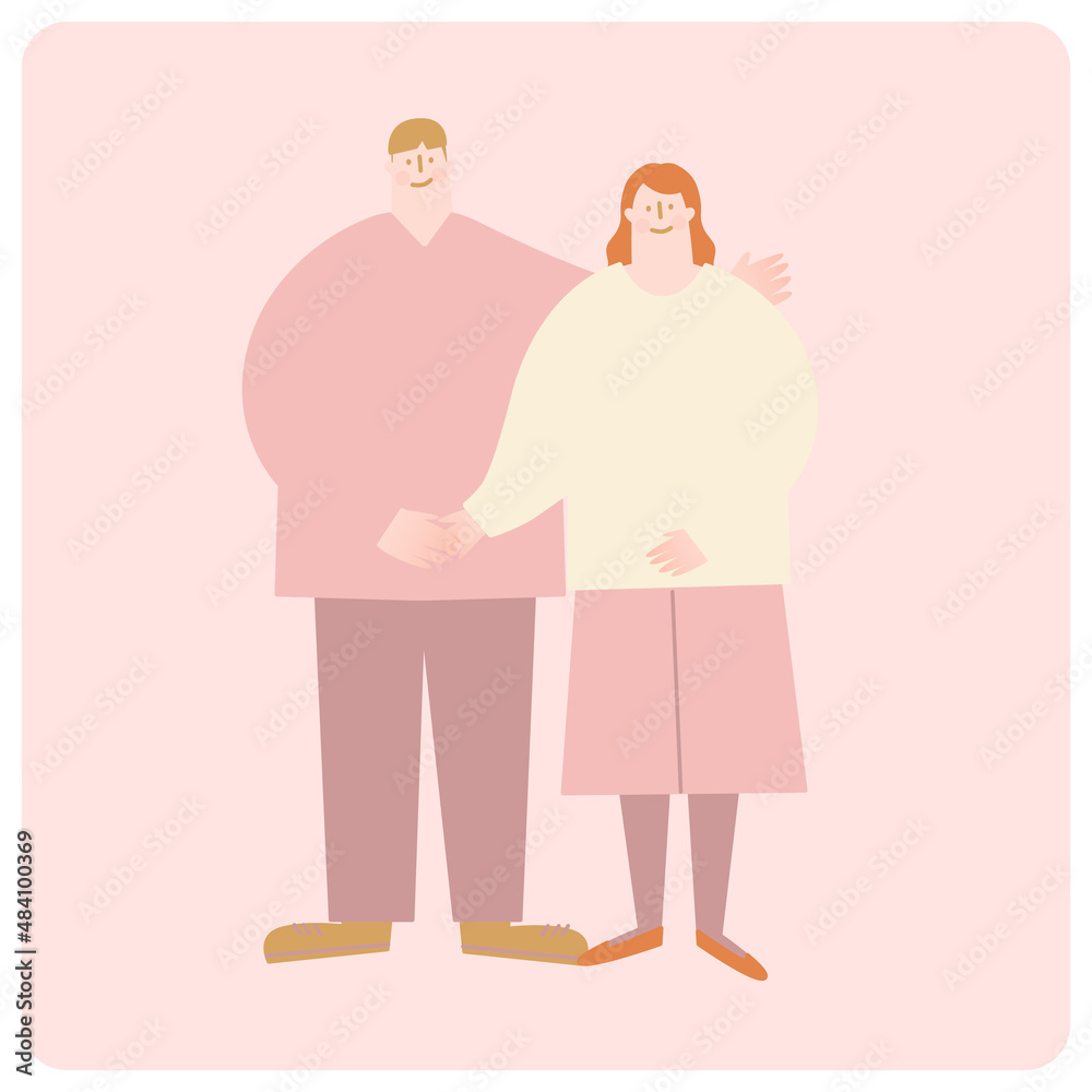 Vector illustration of a smiling couple. Vector illustration of a smiling couple.
