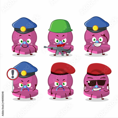 A dedicated Police officer of pink love ring box mascot design style