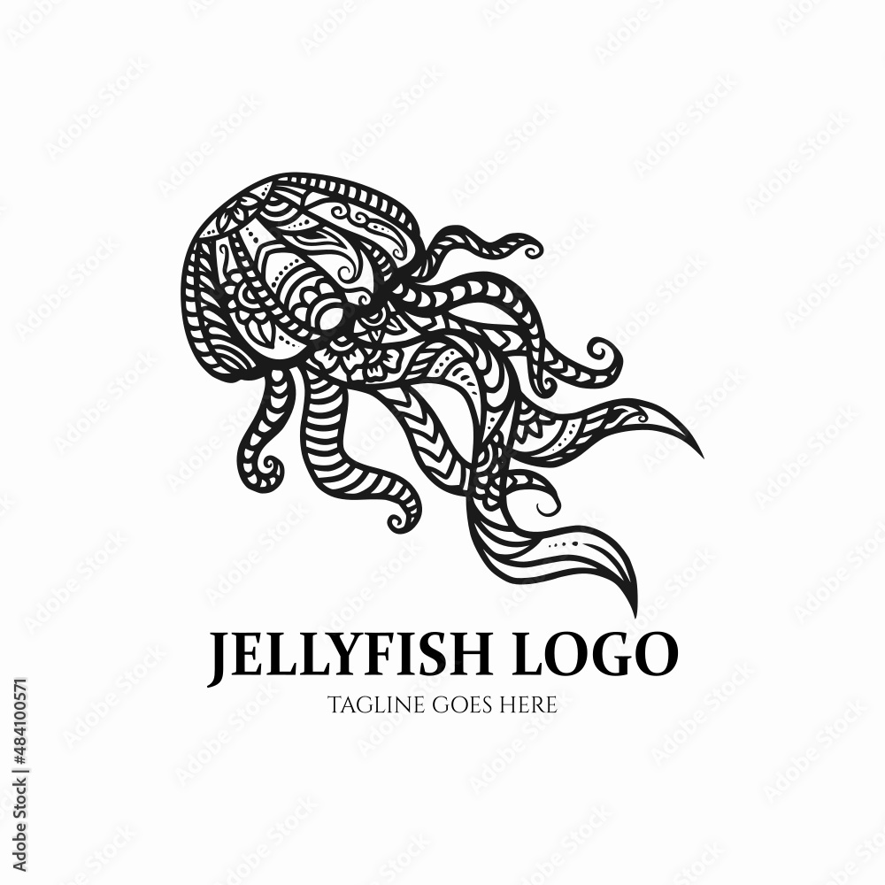 Fototapeta premium Jellyfish Logo svg