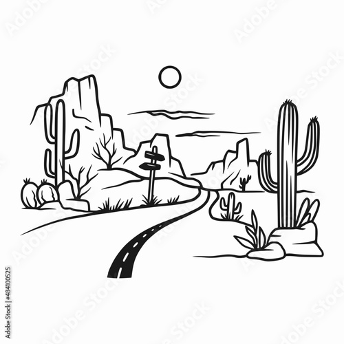 Desert scene illustration