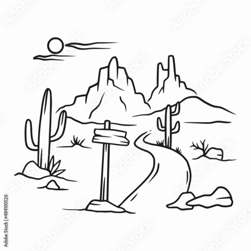Desert scene illustration