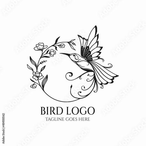 Beauty hummingbird logo vector, hummingbird logo design company