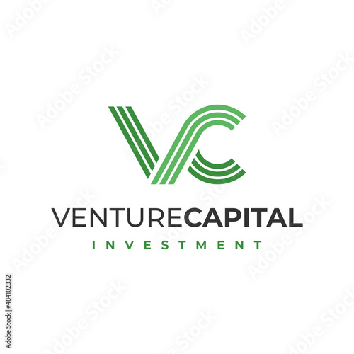 Venture Capital Investment logo design concept, Creative Monogram Letter VC, for Investor, Fund, Funding, Financing, Banking, Corporate logo design insiration
