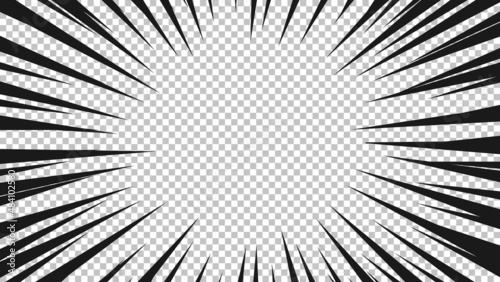 Black comic book transparent background