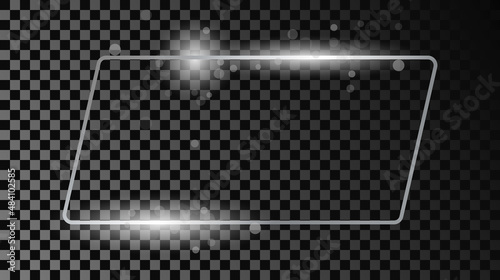 Wallpaper Mural Silver glowing rectangular shape frame with sparkles Torontodigital.ca