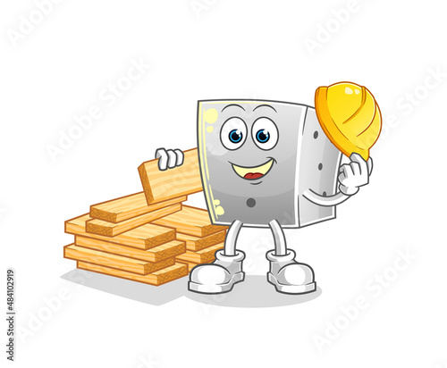 dice builder vector. cartoon character