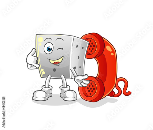 dice call mascot. cartoon vector